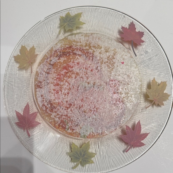 Thanksgiving Turkey Decorative Plate with Autumn Leaves-Fall Autumn decor - Picture 2 of 5